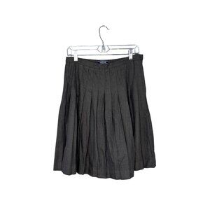 Lands End Pleated Skirt‎ Size Girls 16 13-14 Years Gray Uniform Adjustable Waist